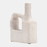 Ecomix, 13"H Abstract Vase. Antique White