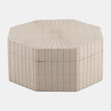 Resin HXGON Boxes W/Ridge Design, Ivory
