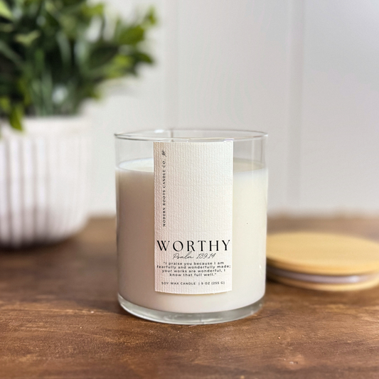 Worthy | Volcanic Island | 9 oz. Clear Jar Soy Candle
