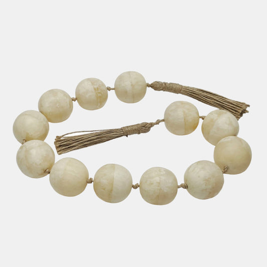 40" Swirled 2" Resin Beaded Garland, Ivory