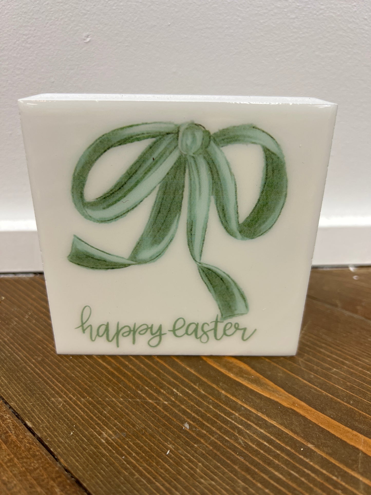 Happy Easter Sign with Bow