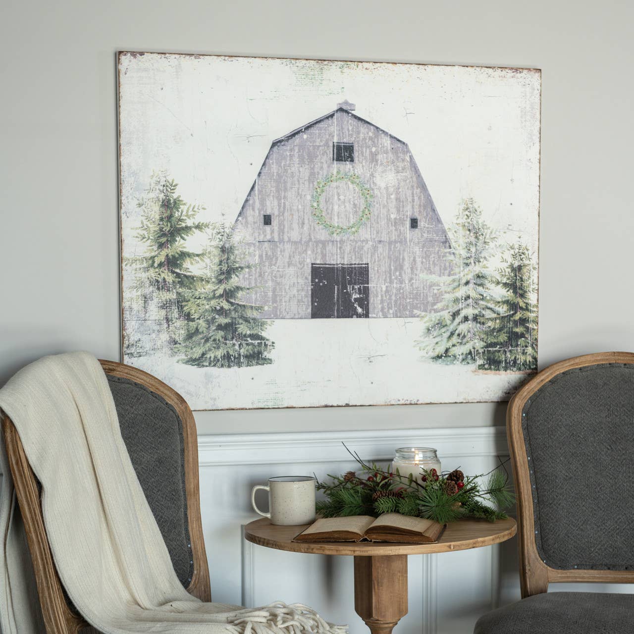 WINTER BARN SCENE