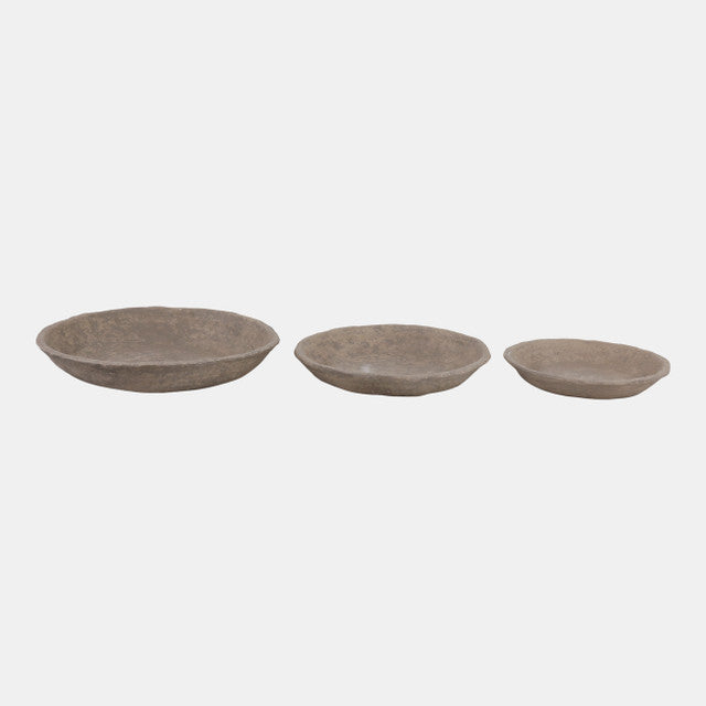 Large Paper Mache Bowl, Taupe