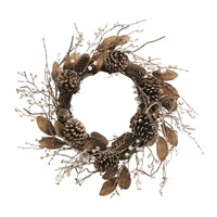 Cream Berry/Pinecone Wreath
