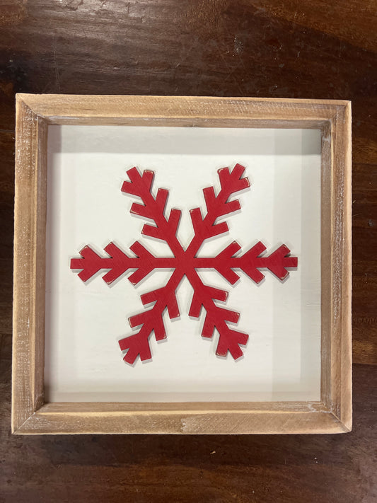 Wood Layered Snowflake Block