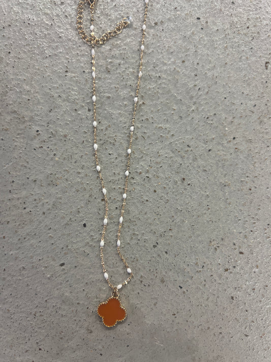 Orange and White Necklace
