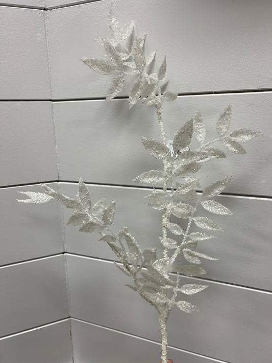 Glit. Leaf Spray Wh.