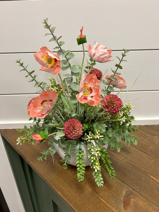 Coral Poppy Arrangement