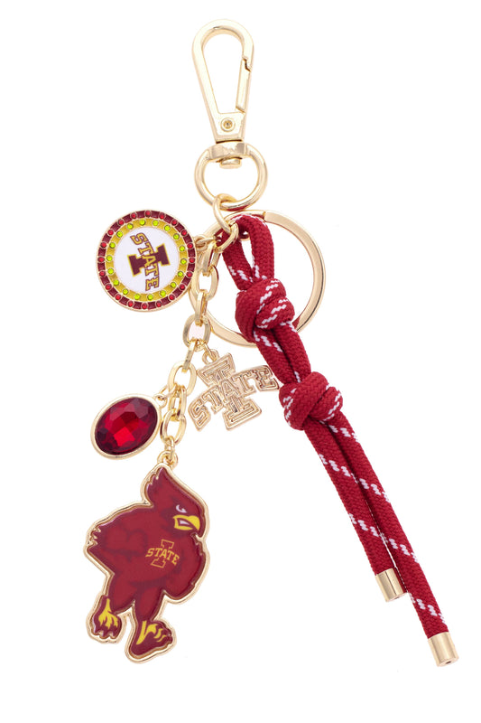 Iowa State Cardinals Cluster Bag Charm in Cardinal