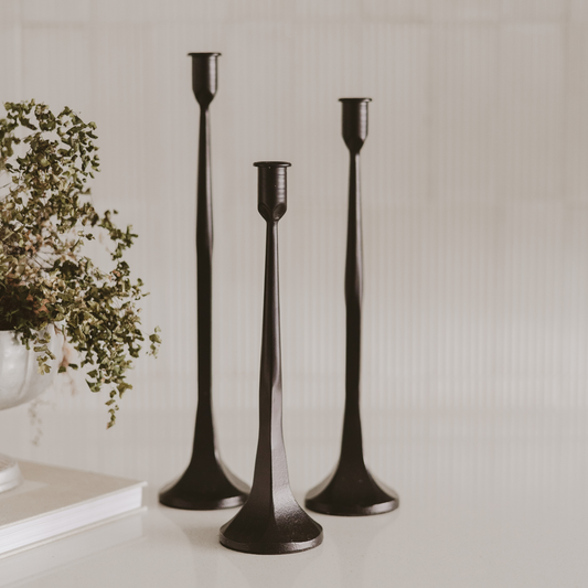 *NEW* Cast Iron Taper Candle Holders, Set of 3 - Home Decor