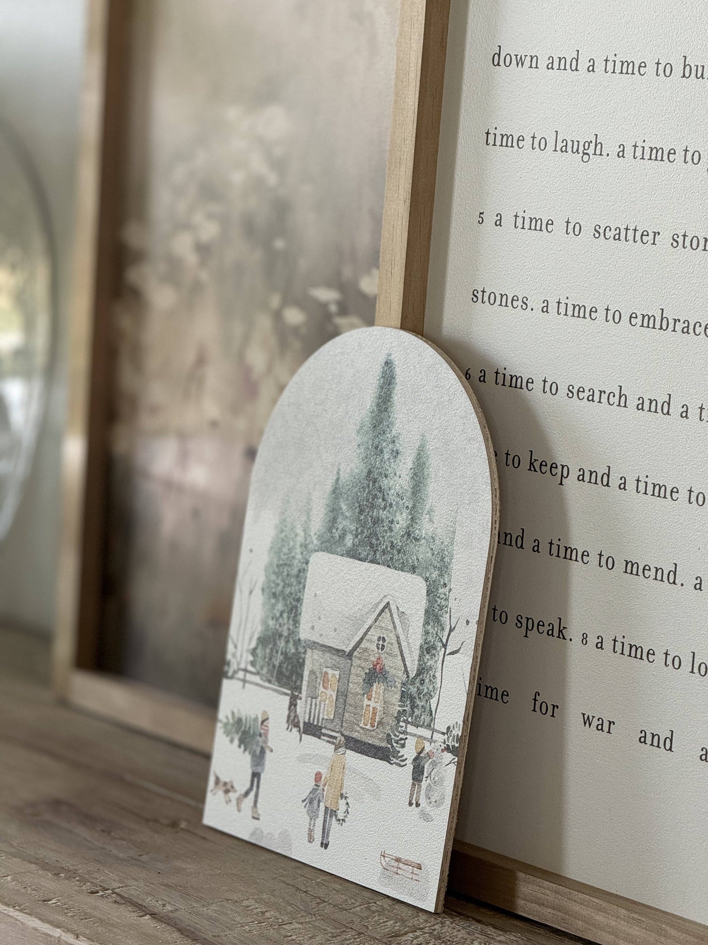Large Winter House Scene, Arch | Christmas Decor