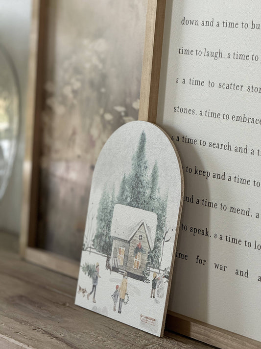 Large Winter House Scene, Arch | Christmas Decor
