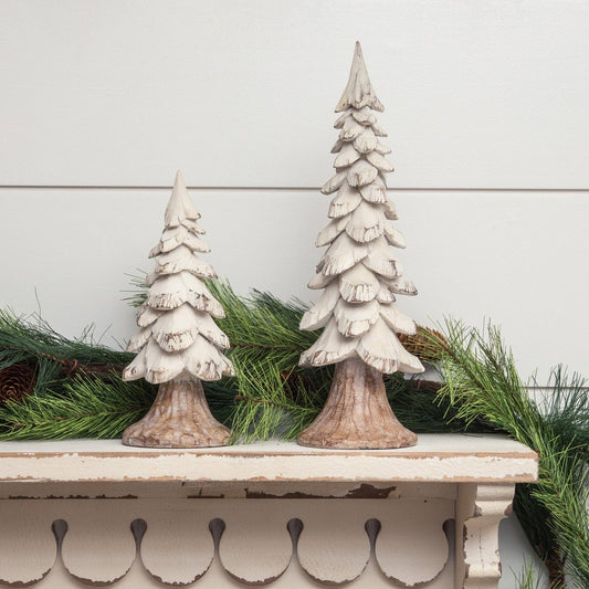 White Trees, Carved Distressed Wood Look