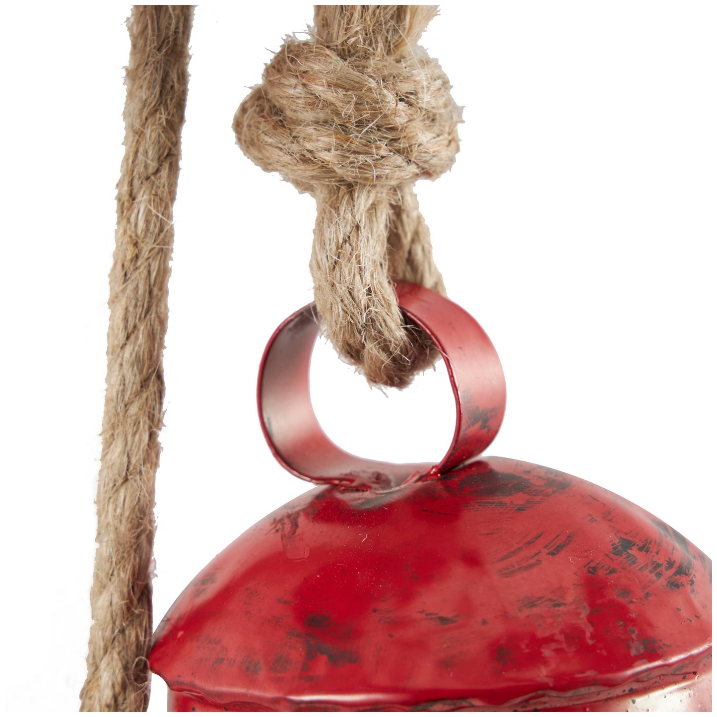 Bohemian or Eclectic Metal Decorative Cow Bells - Gold, Red