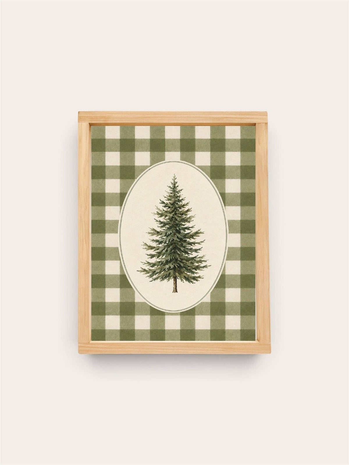 Evergreen Gingham Wall Art | Holiday Plaid