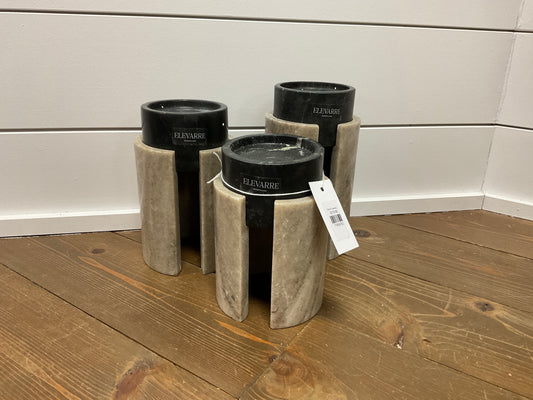 Set of 3 Lawrence Marble Candle Holders