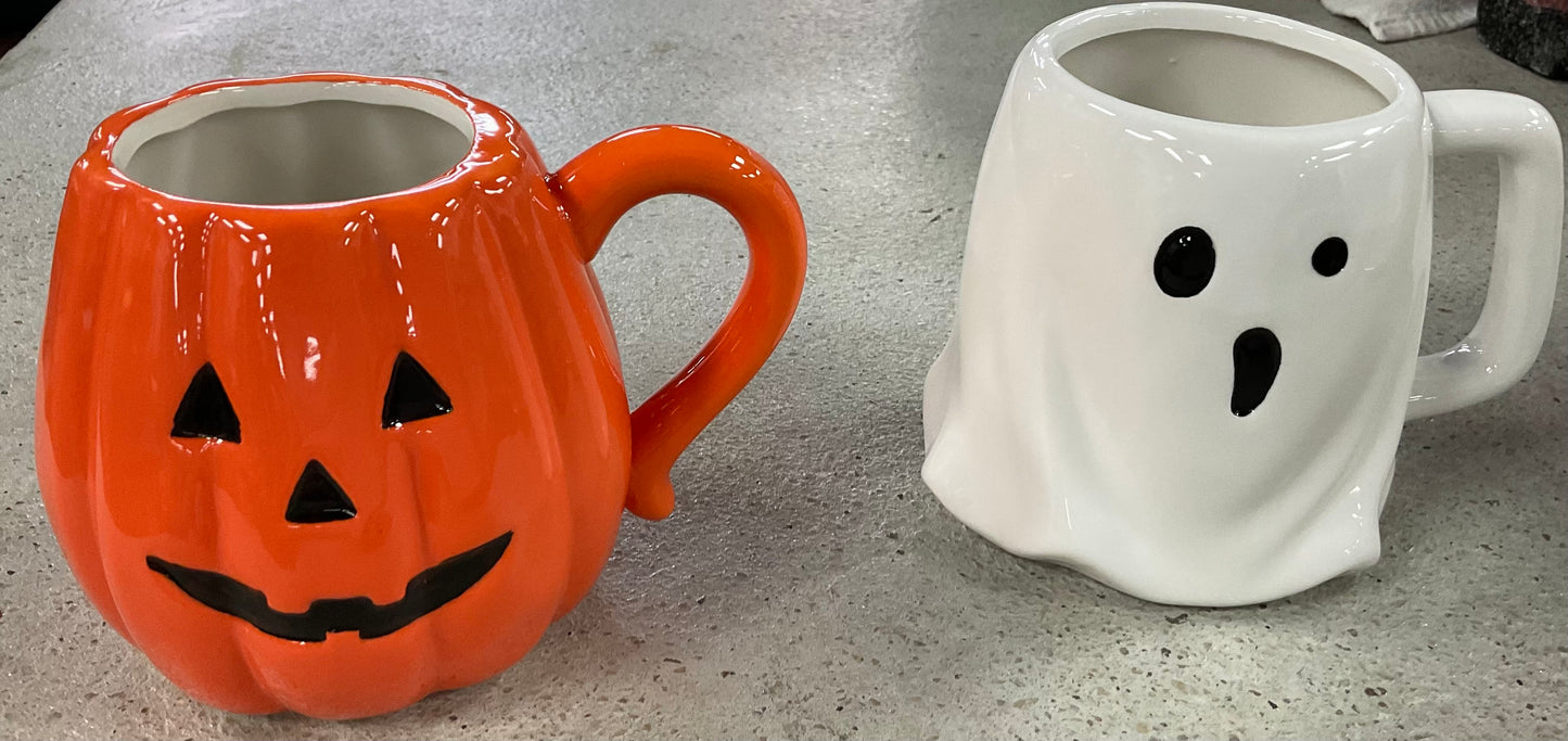 Ceramic Pumpkin/Ghost Mug