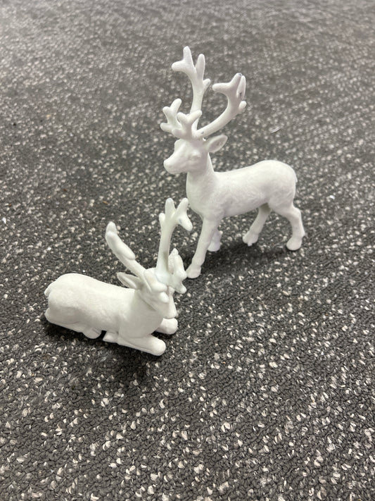 White Flocked Reindeer