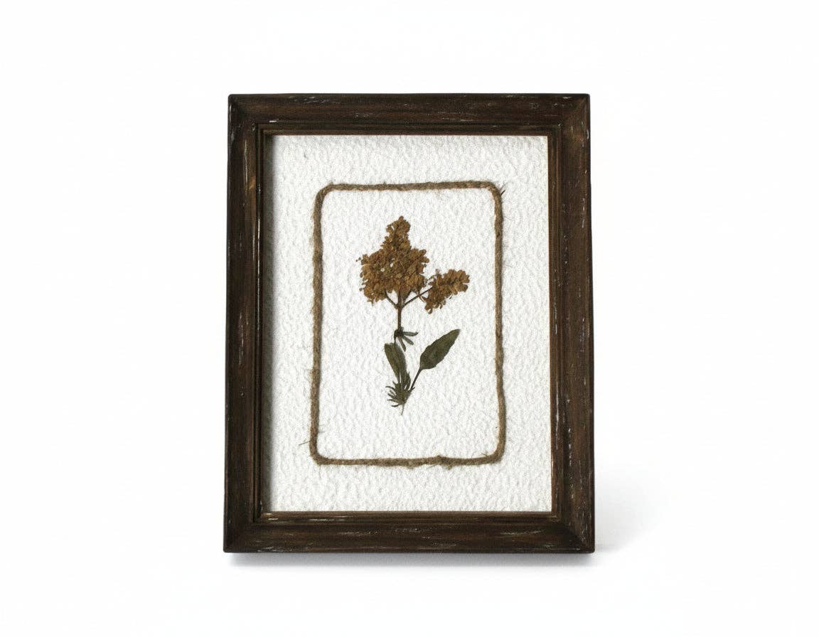 WA108 Botanical Flower Wall Art - Pressed Flower Stem 8" x 1" x 10"
