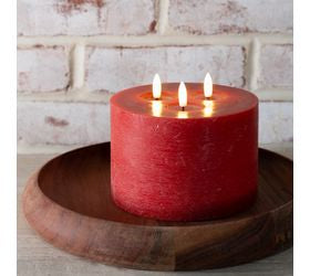 6" X 5" 3 WICK RED LED CANDLE