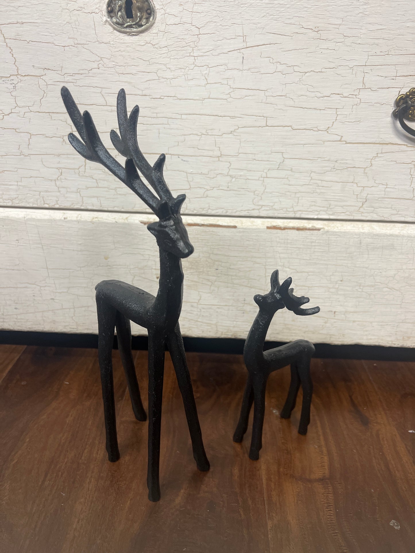 Set of 2 Iron Reindeers