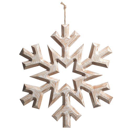 19.75" Whitewashed snowflake ornament