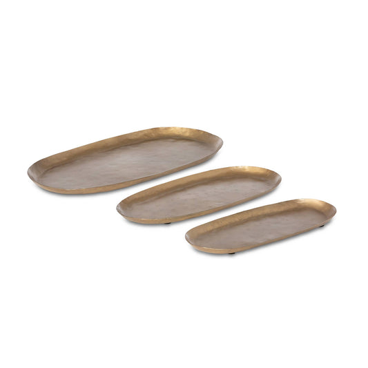 Park Hill Collection Antique Gold Iron Trays