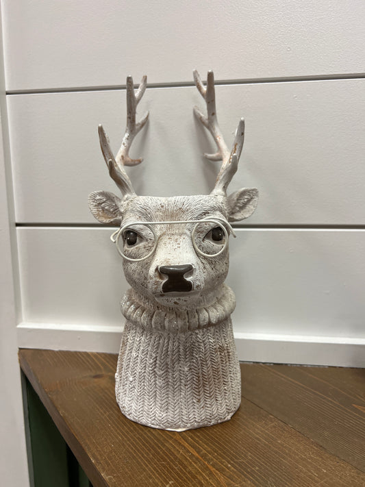 11.5” Reindeer Planter WH/AT