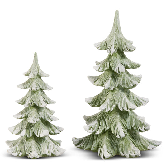 Snow Tipped Light Green Trees