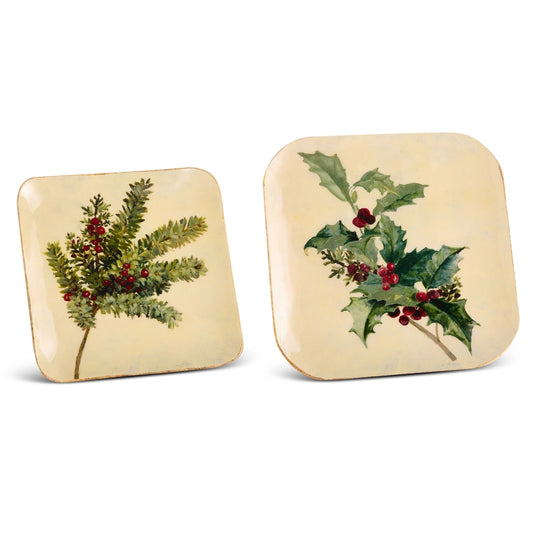 Holiday Evergreen Square Tray