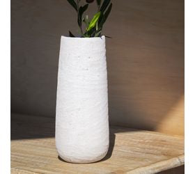 13.8 White Chalk Vase