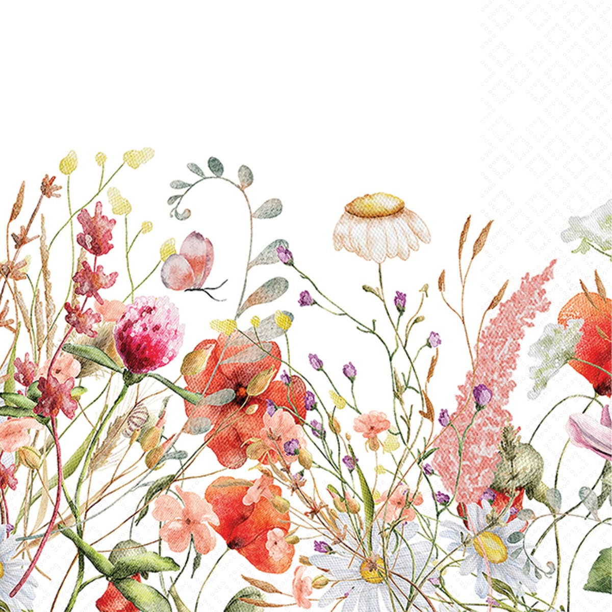 Paper Lunch Napkins Set/20 Field Of Flowers