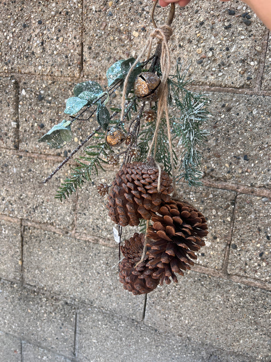Eucalyptus/Gold Bells Cone Swag