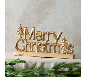 Gold Merry Christmas Sign