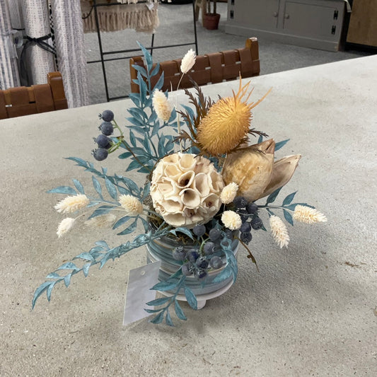 Blue/Orange with Bunny Tails in Blue Vase
