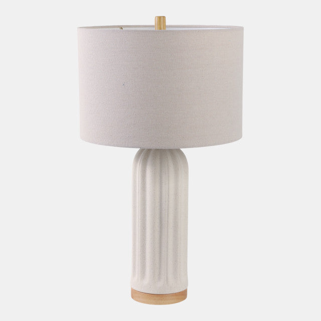 27" Ceramic Table Lamp, Ivory