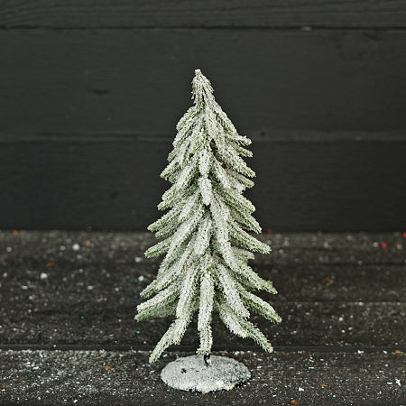 12" Snow flocked Mini Twig Pine Tree