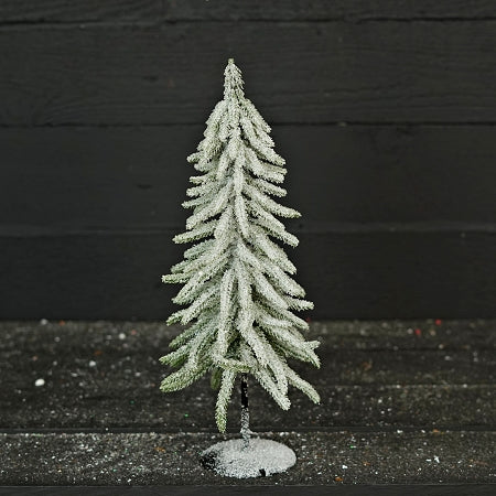 16" Snow Flocked Mini Twiggy Pine Tree