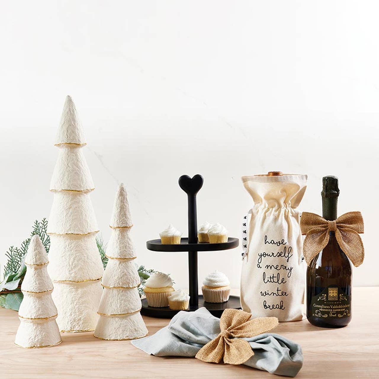 Paper-Mache Trees - Ivory