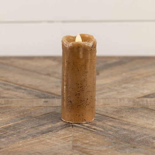 2X5" MOVING FLAME BEIGE PILLAR CANDLE