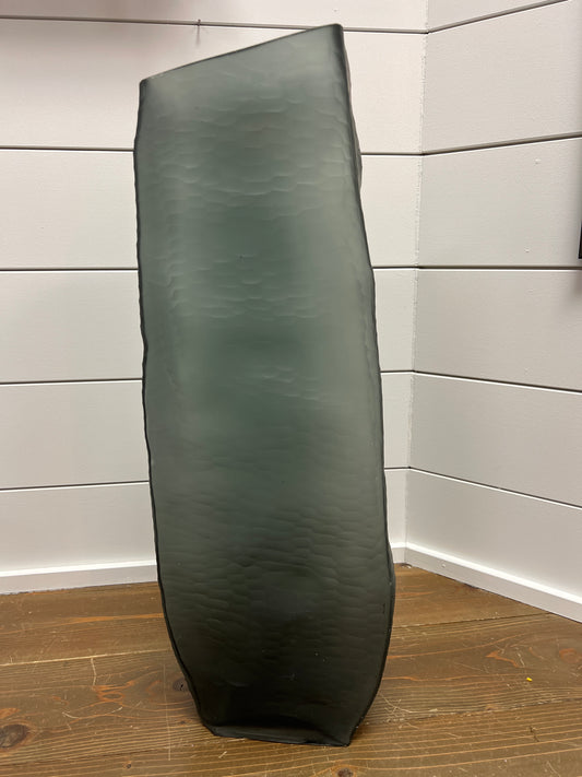 23.75 Indigo Gray Glass Vase