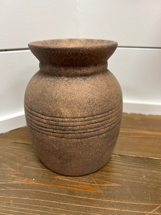 6" Vintage Brown Ceramic Brown Vase