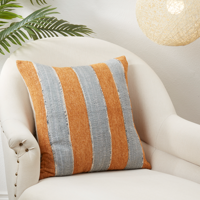 Rust Striped Pillow