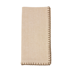 Natural Whip Stitched Design Napkin