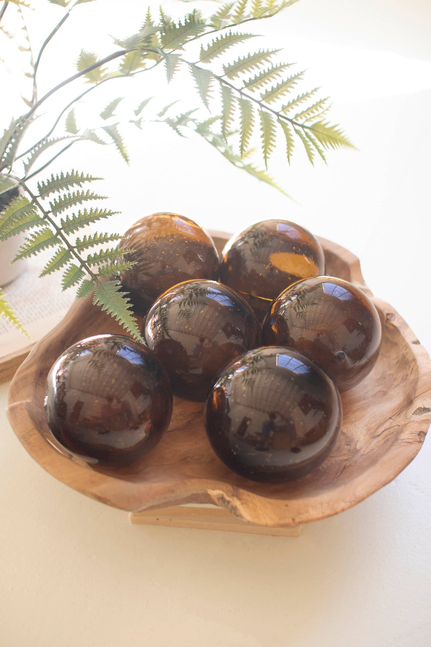 RECYCLED GLASS BALL - AMBER