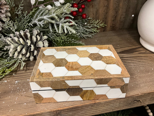 Asst Hexagon Inlay Box