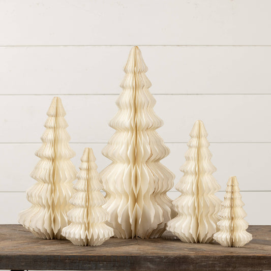 7.25" IVORY W/ GOLD TRIM PAPER TREE