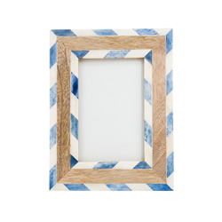 Chevron Bone And Wood Photo Frame