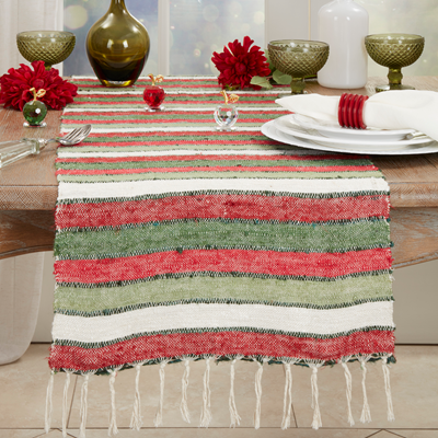 16x72 Red/Green Striped Runner