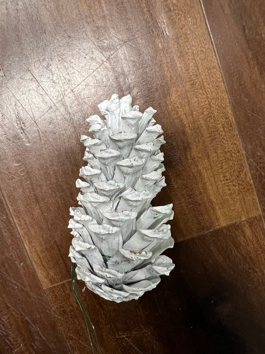 Loblolly Pine Cones White- Wired